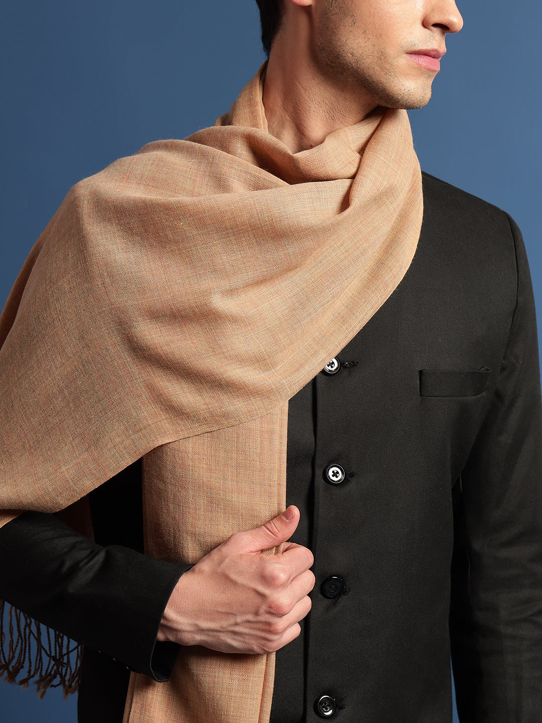 Men Rahmat Fine Wool Melange Stole (Size: 71x203 Cm)